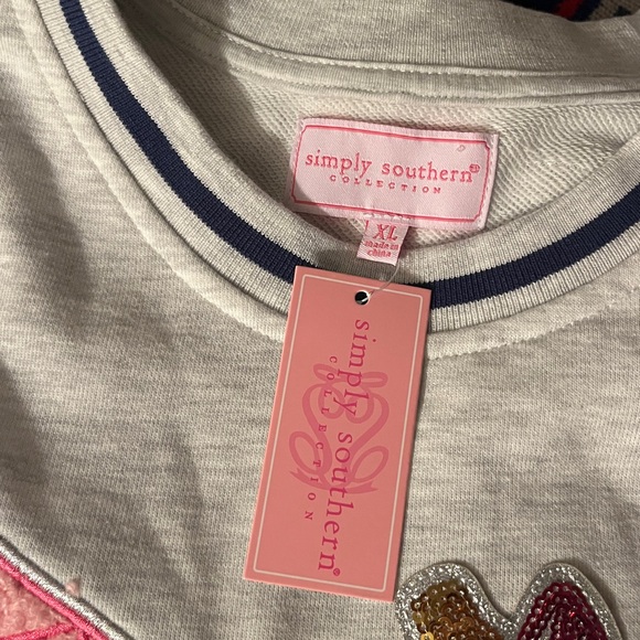 Simply Southern NWT "Put It On My Husband's Tab" Varsity Crew Sweatshirt - Picture 3 of 3